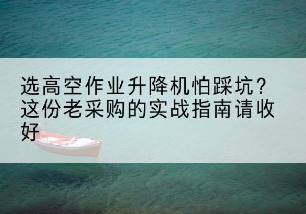 鄢陵高空作业升降机厂家推荐-选高空作业升降机怕踩坑？这份老采购的实战指南请收好