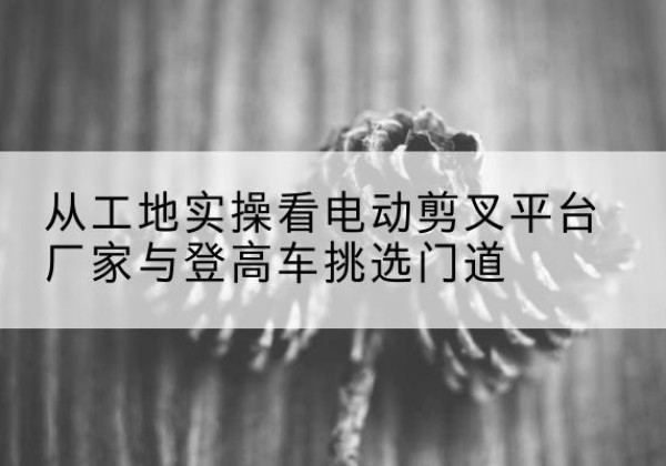 鄢陵电动剪叉升降平台厂家-从工地实操看电动剪叉平台厂家与登高车挑选门道