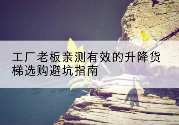 鄢陵升降货梯怎么选-工厂老板亲测有效的升降货梯选购避坑指南